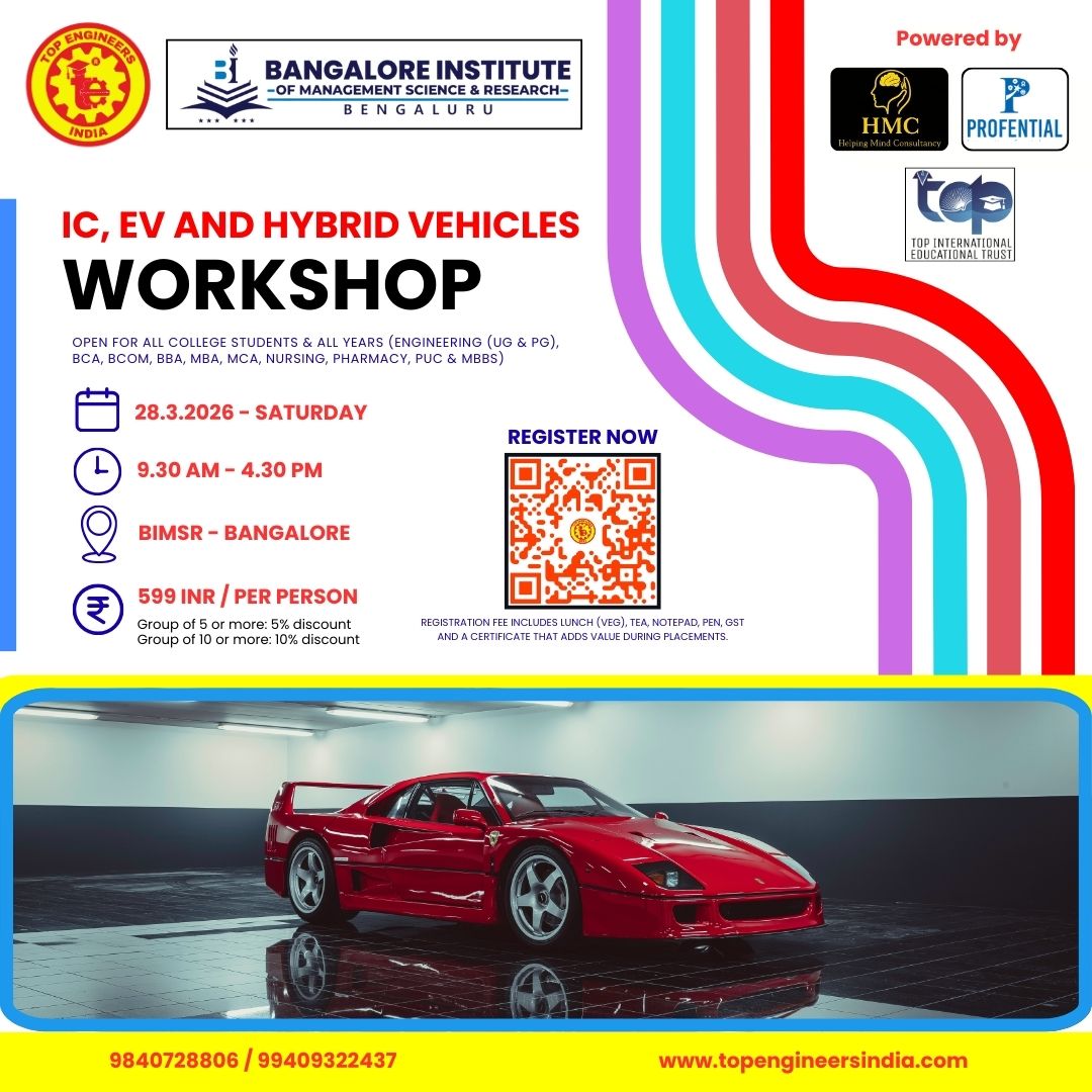 IC, EV and Hybrid Vehicles Workshop 2026 Workshop Poster 