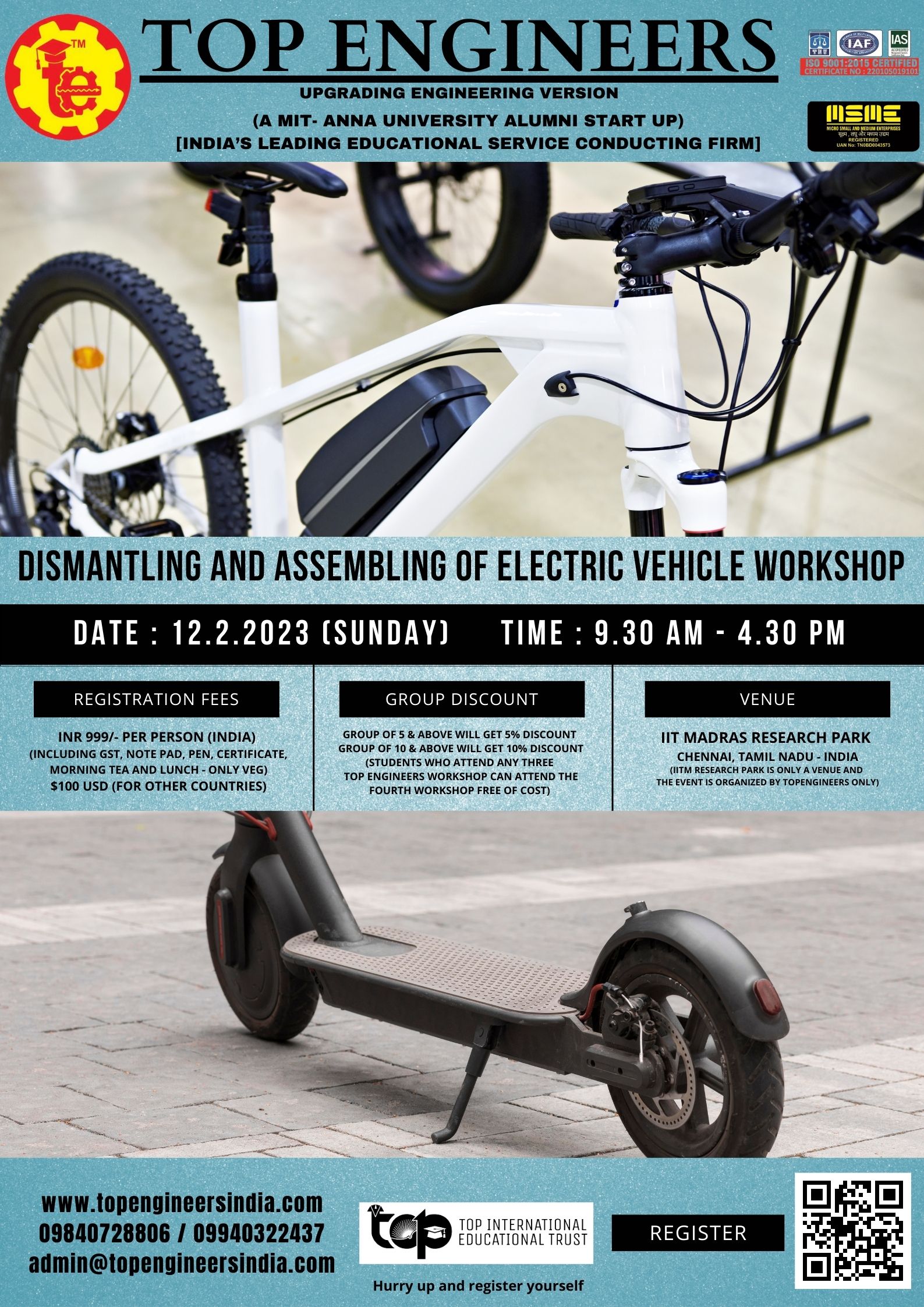 Dismantling and assembling of Electric Vehicle Workshop 2023
