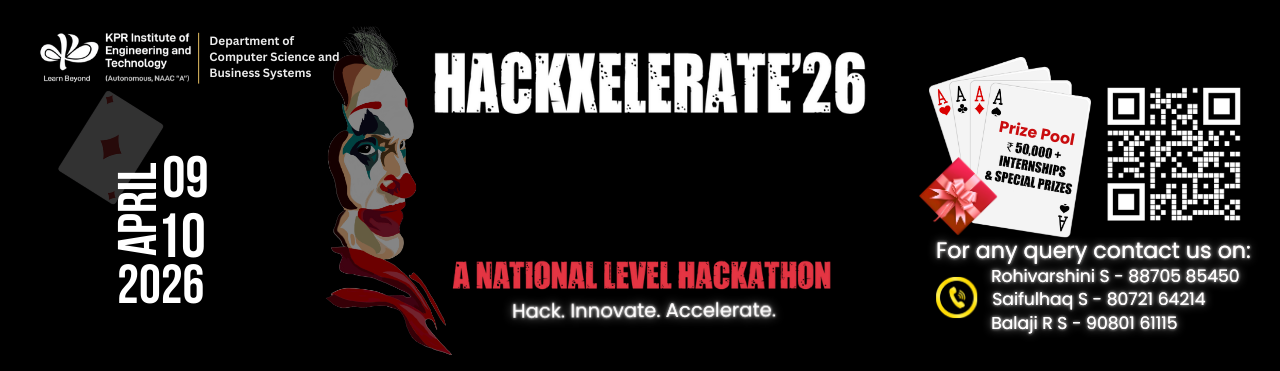 HackXelerate'26 Hackathon Poster 