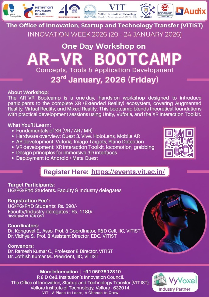 One day Workshop on AR-VR Bootcamp 2026