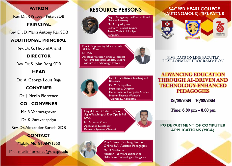 FDP on Advancing Education Through AI-Driven and Technology-Enhanced Pedagogies 2025