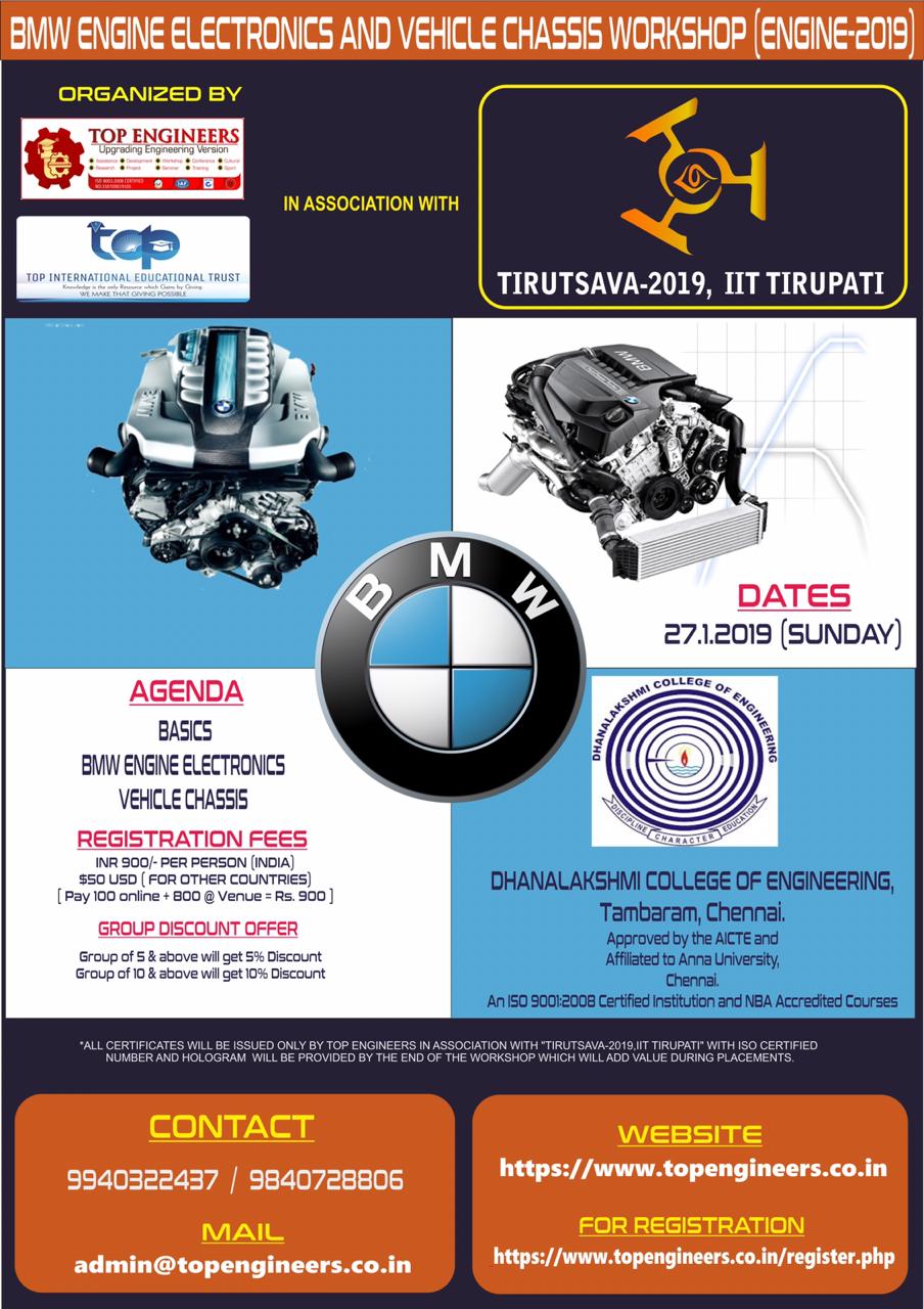 BMW Engine Electronics and Vehicle Chassis Workshop Engine 2019