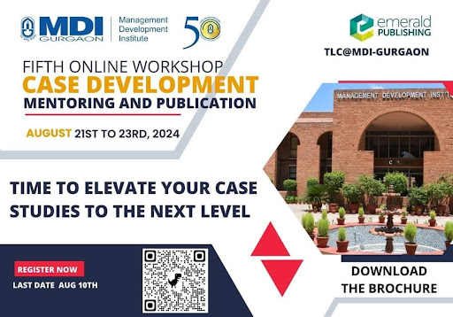 Mentoring and Publishing Workshop (Online) by MDI Gurgaon in Collaboration with Emerald Emerging Markets Case Studies 2024