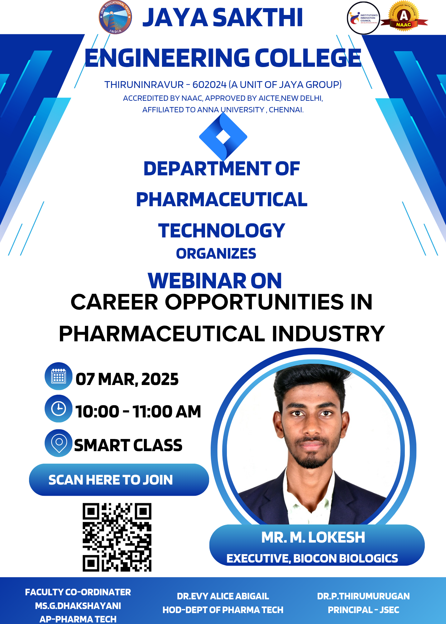 Webinar on Career opportunities in pharmaceutical industry 2025