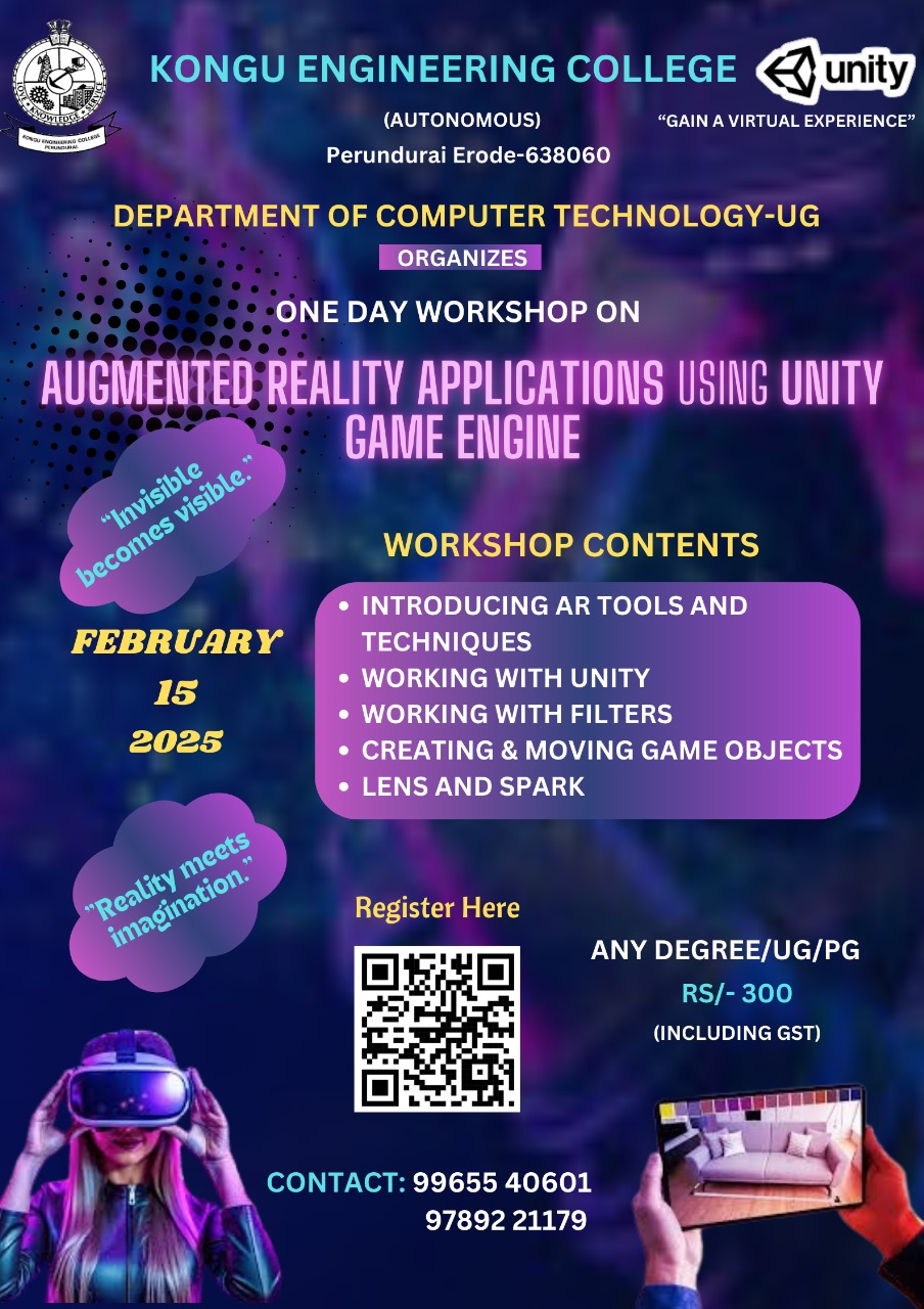 One day Workshop on Augmented Reality Applications using Unity Game Engine 2025