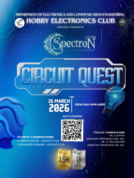 Spectron 2026 - Circuit Quest Technical Event Poster 