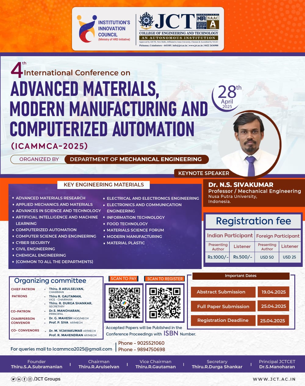 4th International Conference on Advanced Materials, Modern Manufacturing and Computerized Automation (ICAMMCA-2025)