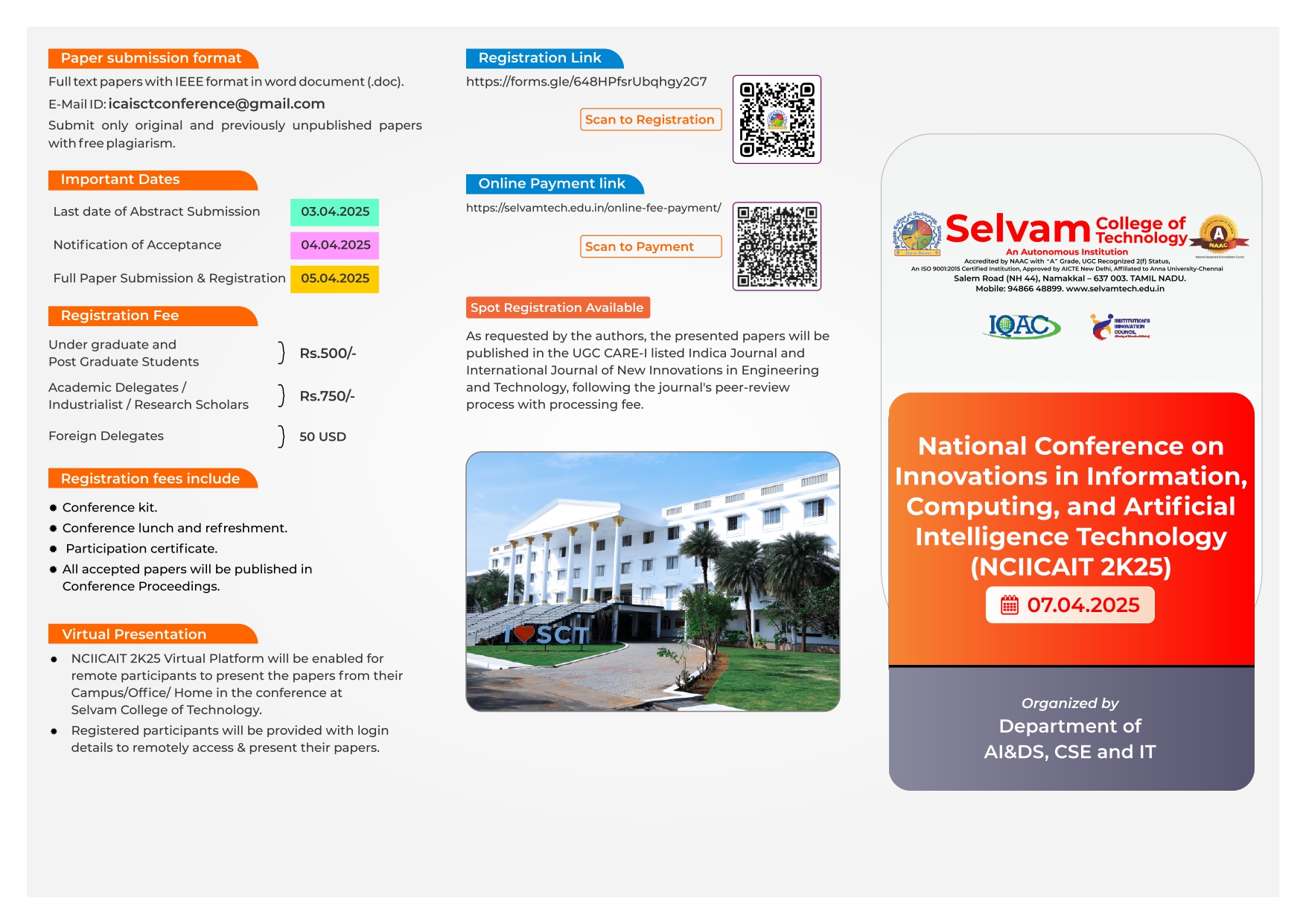 National Conference on Innovations in Information, Computing, and Artificial Intelligence Technology NCIICAIT 2K25