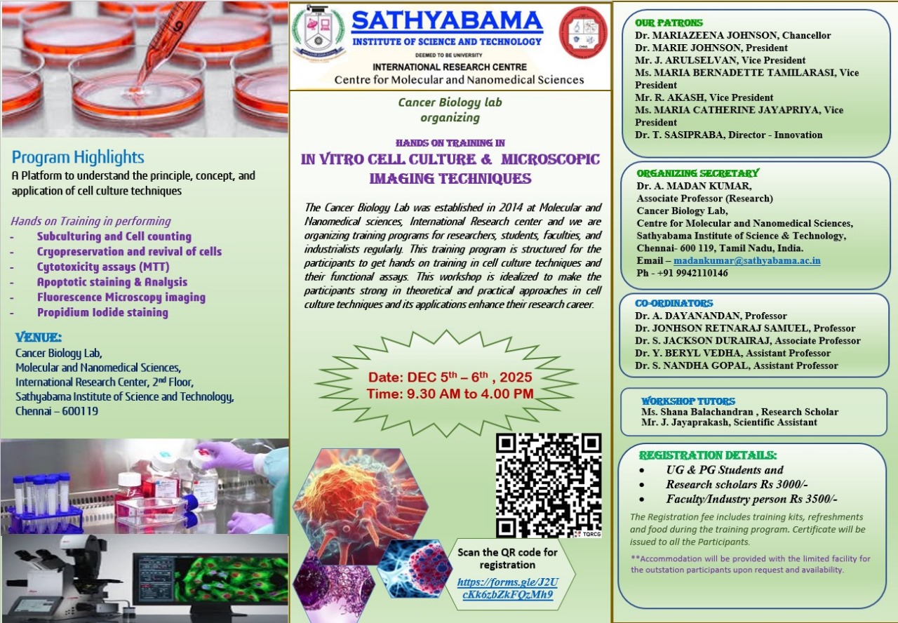 IN VITRO CELL CULTURE & MICROSCOPIC IMAGING TECHNIQUES 2025