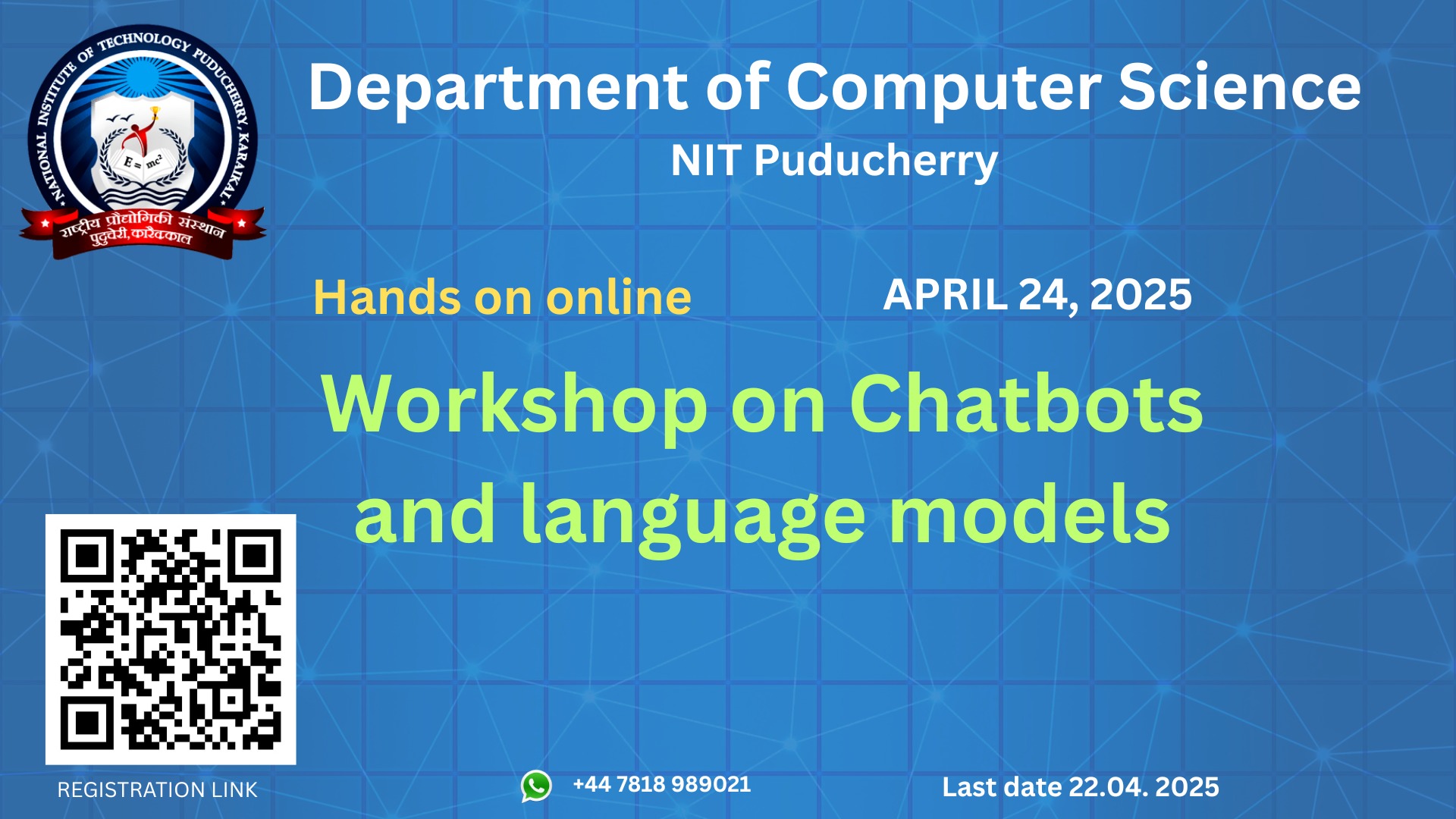 Free online Hands on Workshop on Developing Chatbots and AI/ML Language Models in Python 2025