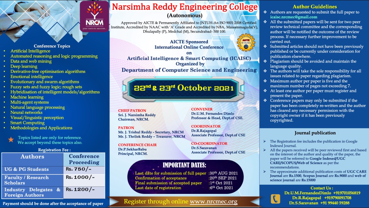 International Online Conference on Artificial Intelligence and Smart Computing ICAISC 2021