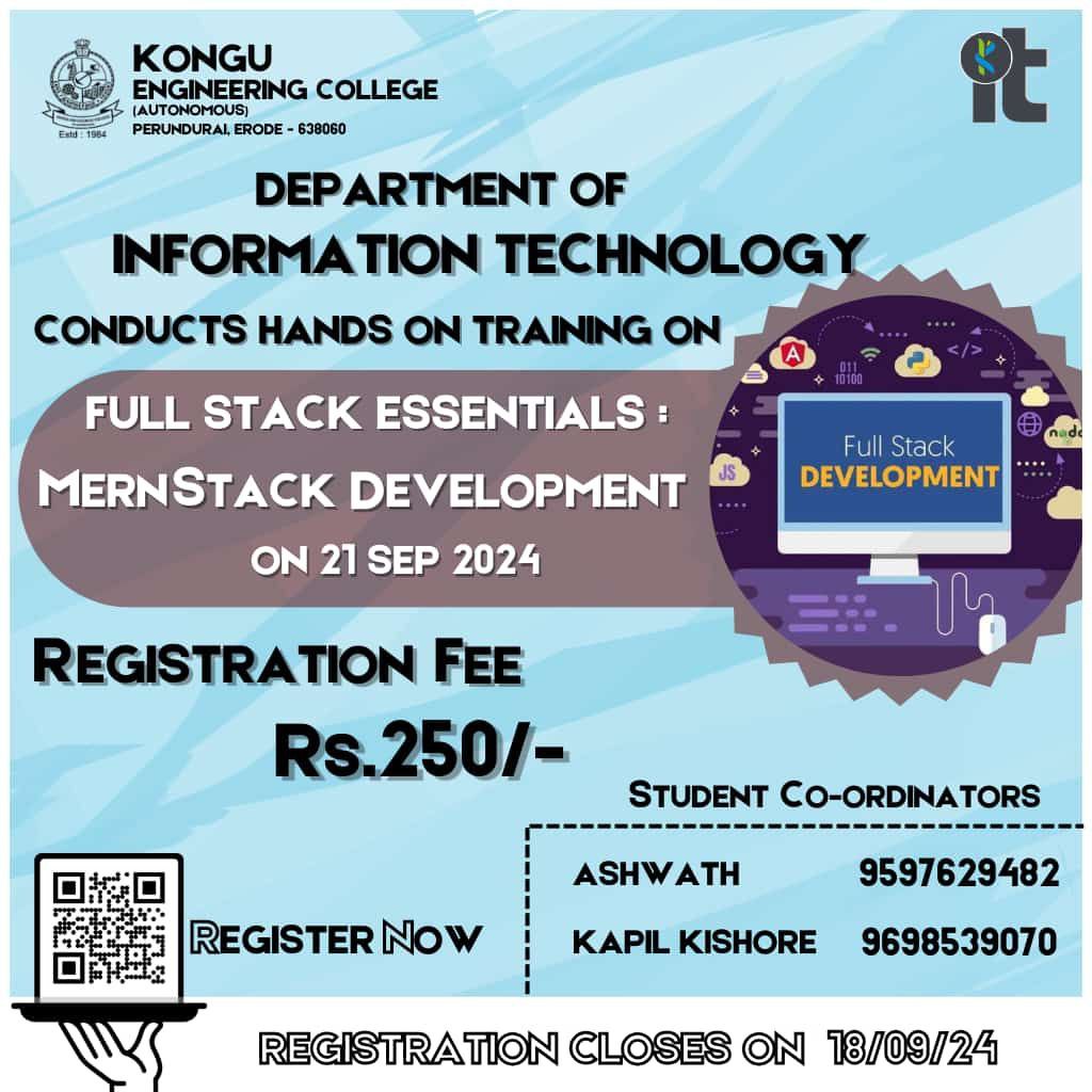 One Day Workshop on Full-Stack Essentials: MERN Stack Development 2024