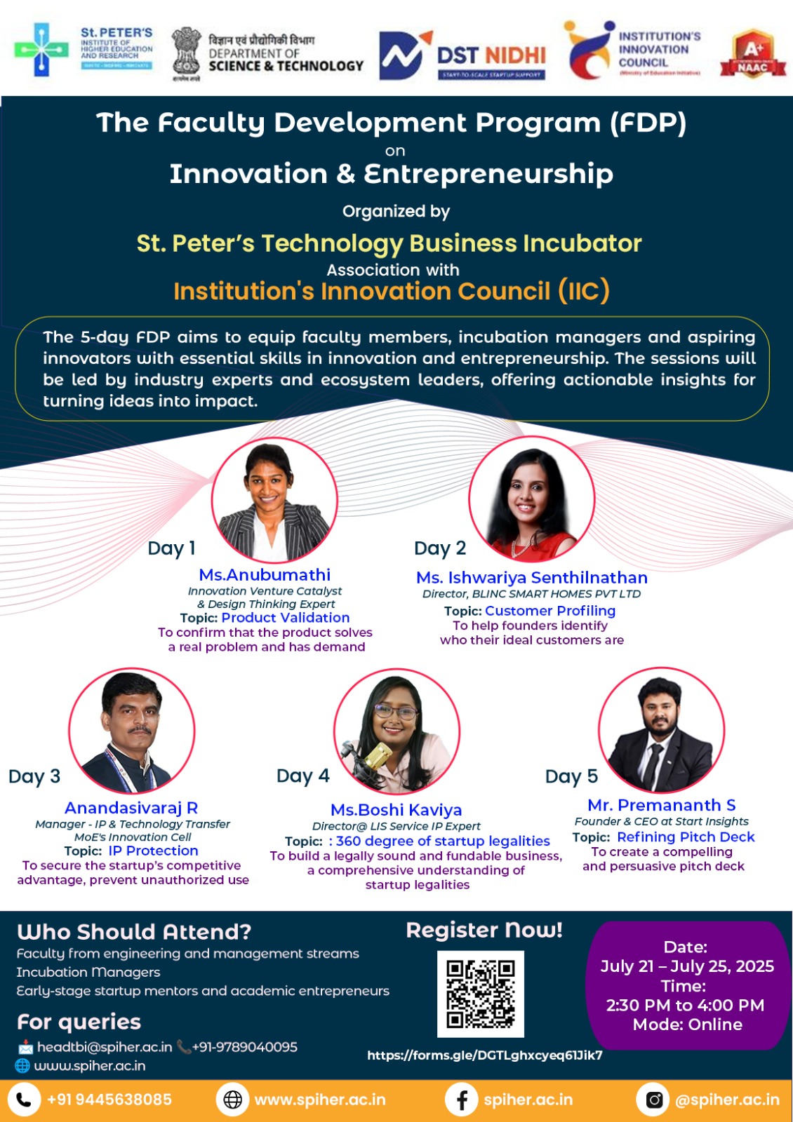 The Faculty Development Program (FDP) on Innovation & Entrepreneurship 2025