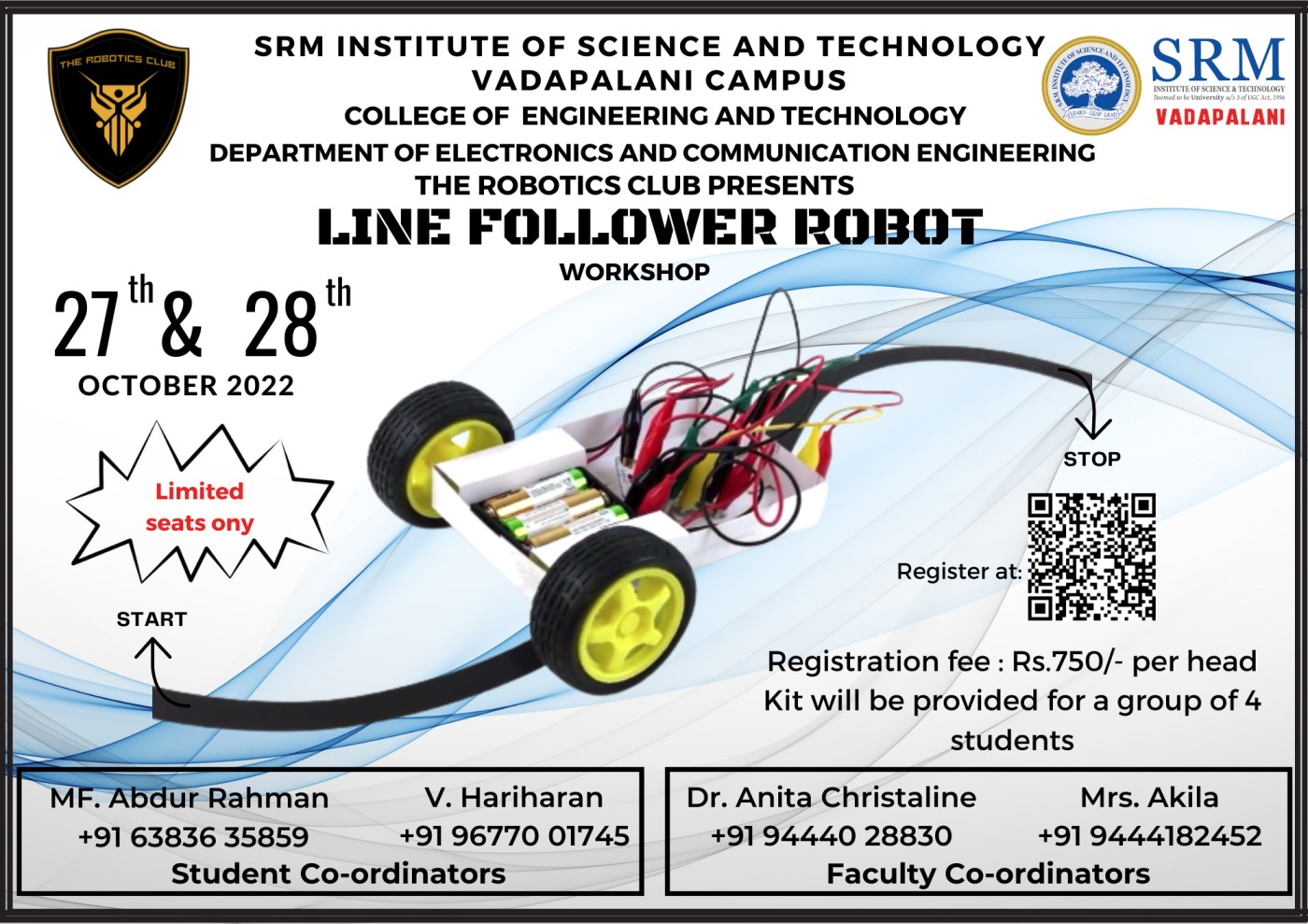 Line Follower Hands-on Workshop 2022, SRM Institute of Science and ...
