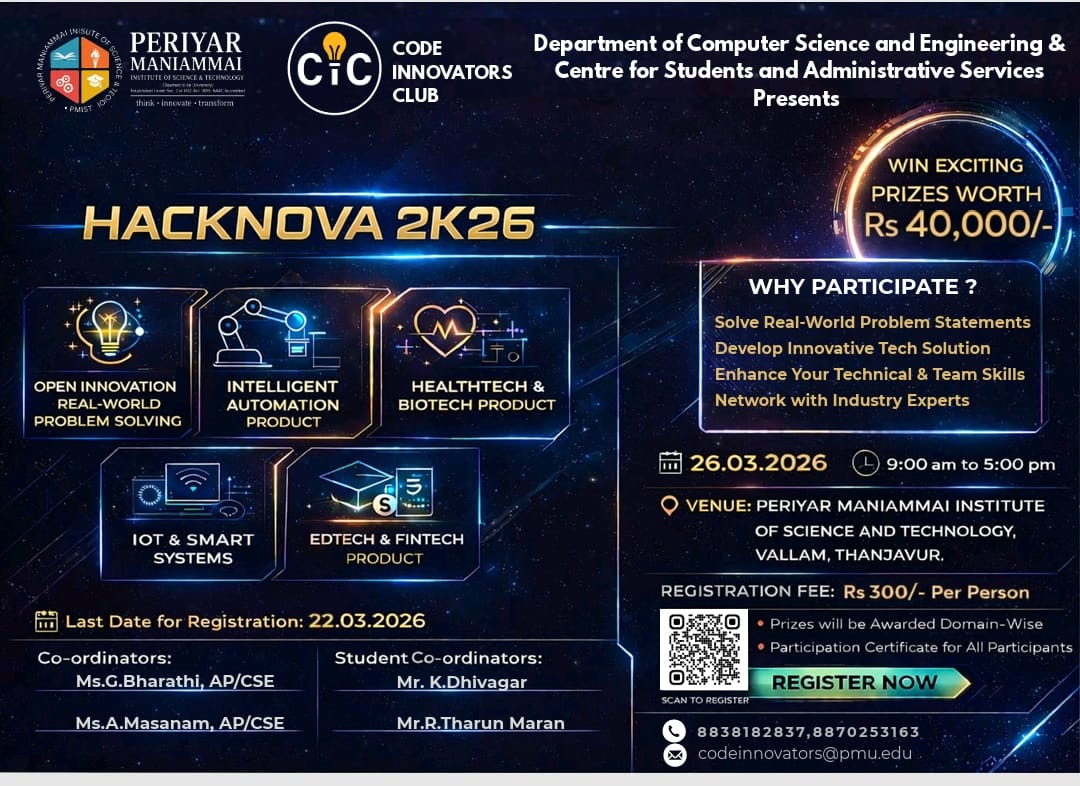 HackNova26 Hackathon Poster 