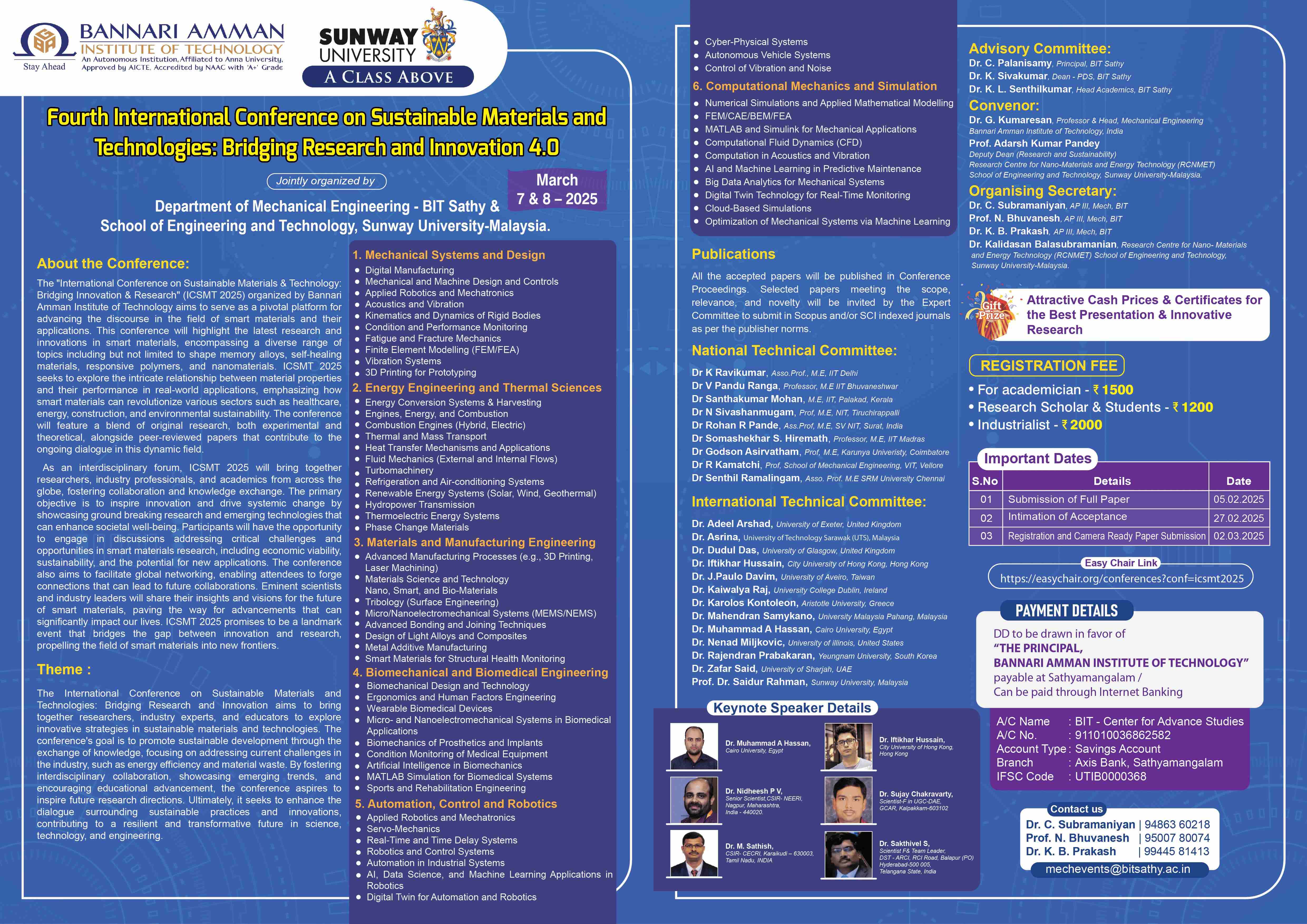 4th International Conference on Sustainable Materials and Technologies: Bridging Research and Innovation 4.0 (ICSMT 2025)