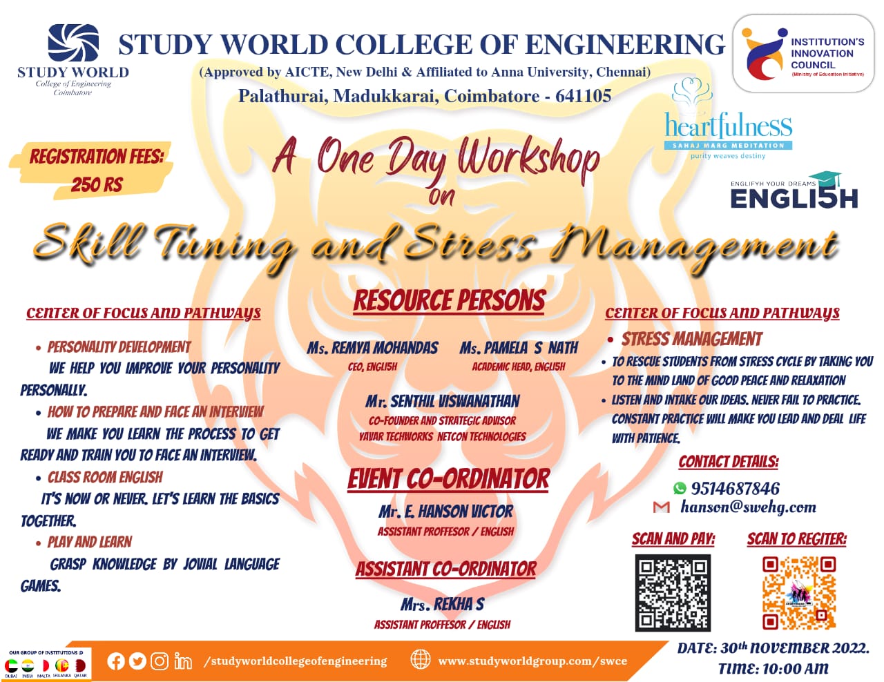 Skill Tuning and Stress Management Workshop 2022