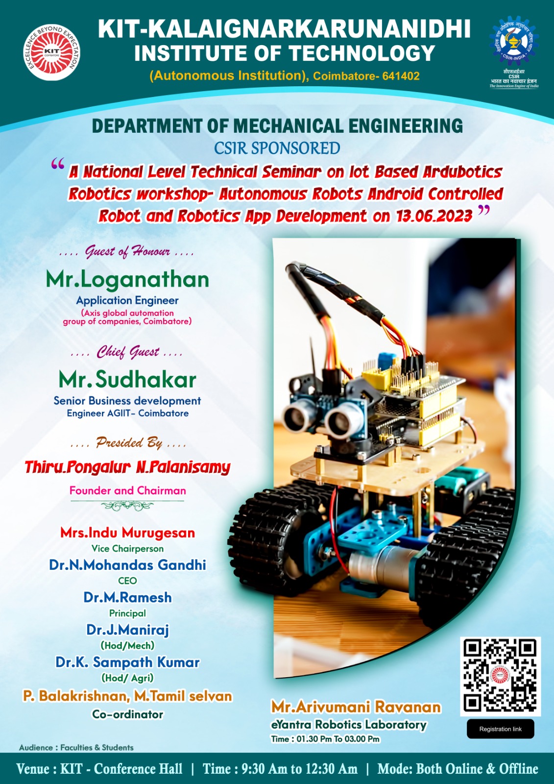 lot Based Ardubotics Robotics workshop- Autonomous Robots Android Controlled Robot and Robotics App Development 2023