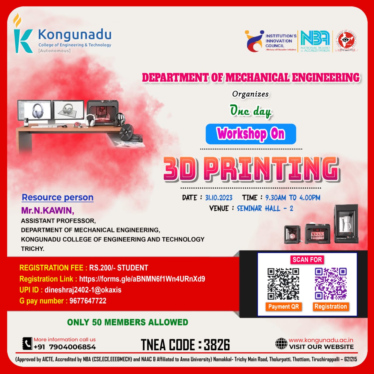 Workshop on 3d Printing 2023