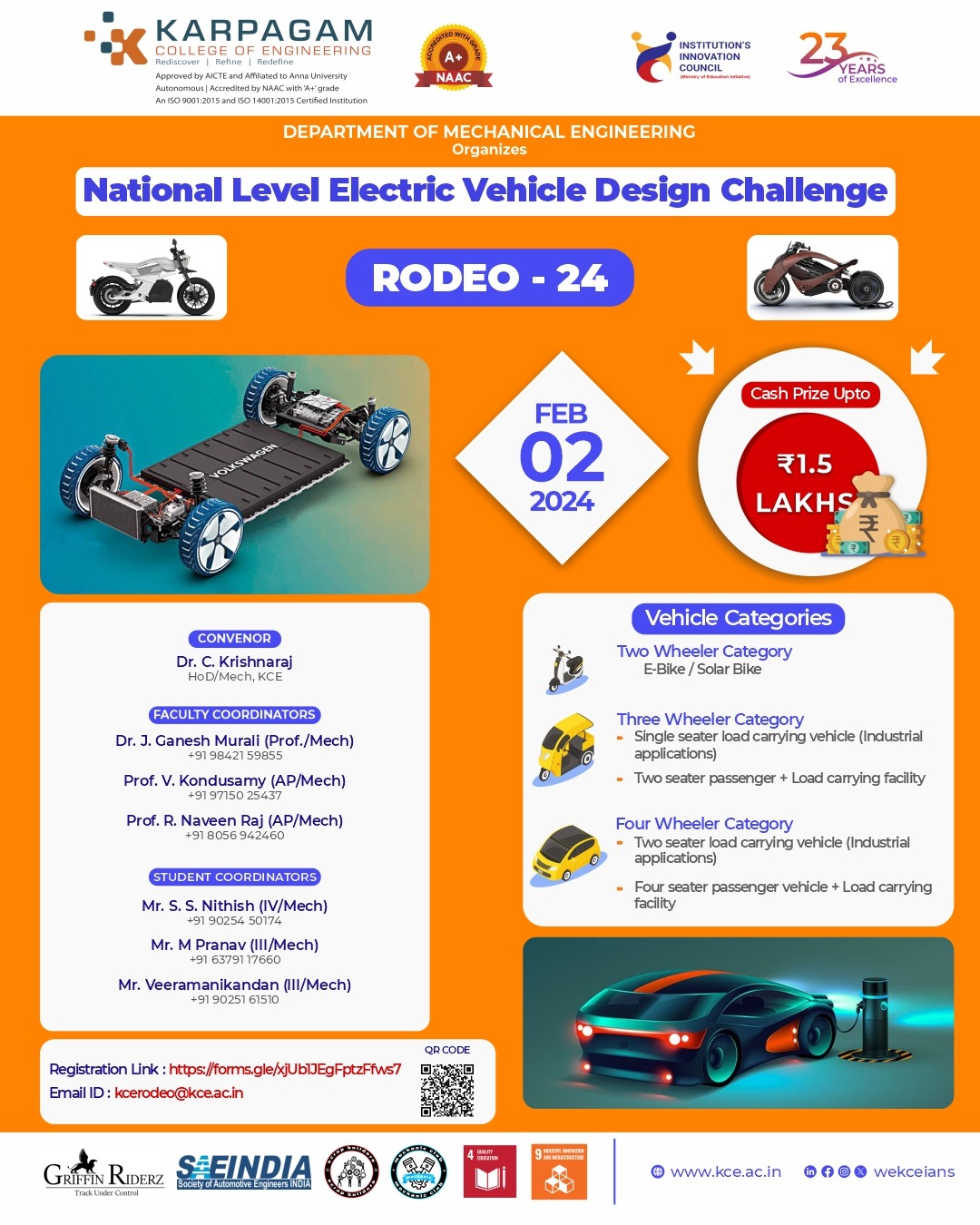 National Level Electric Vehicle Design Challenge 2023