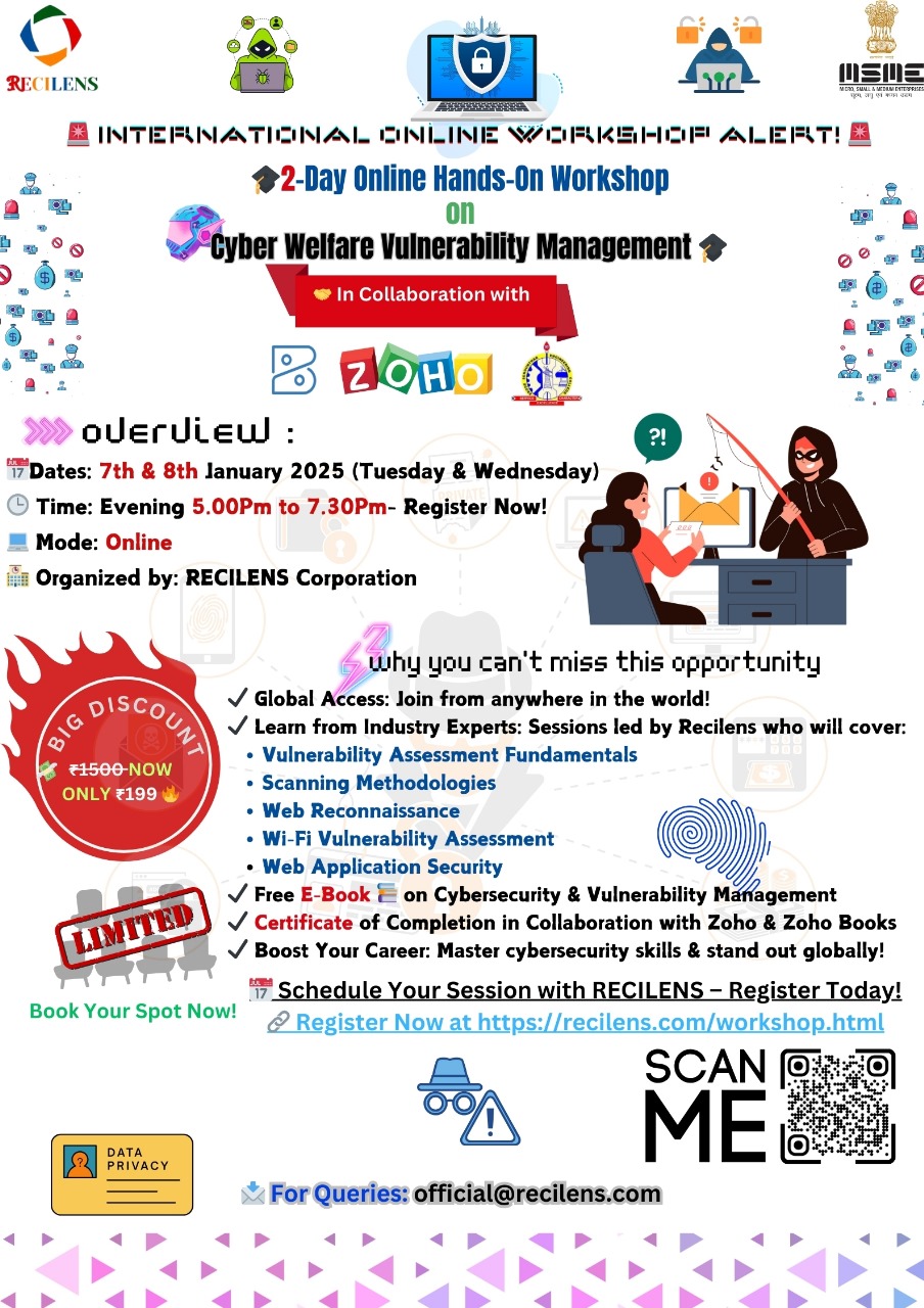 2-Day Online Hands-On Workshop on Cyber Welfare Vulnerability Management 2025