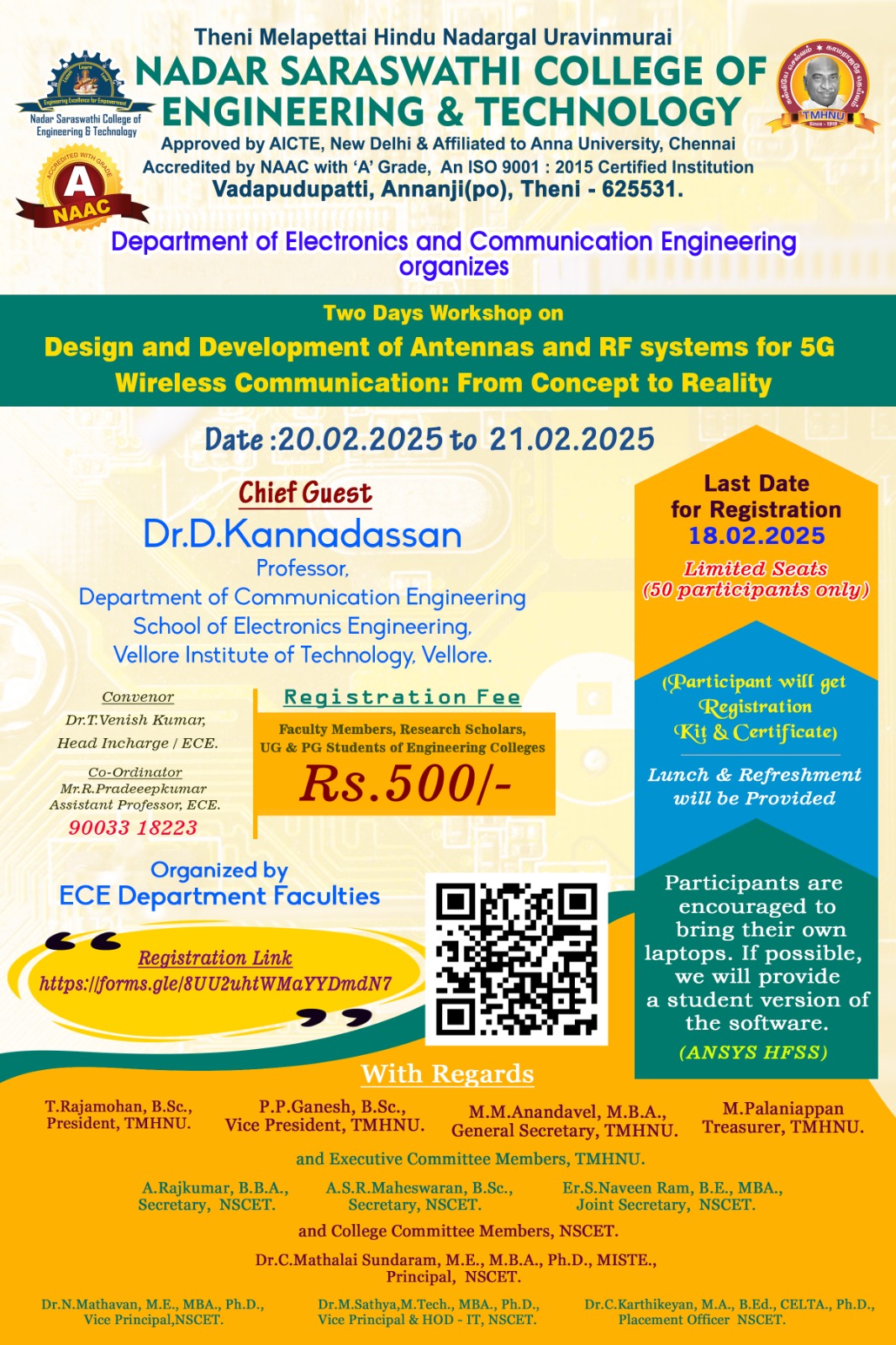 Two days Workshop on Design and Development of Antennas and RF systems: From Concept to Reality 2025