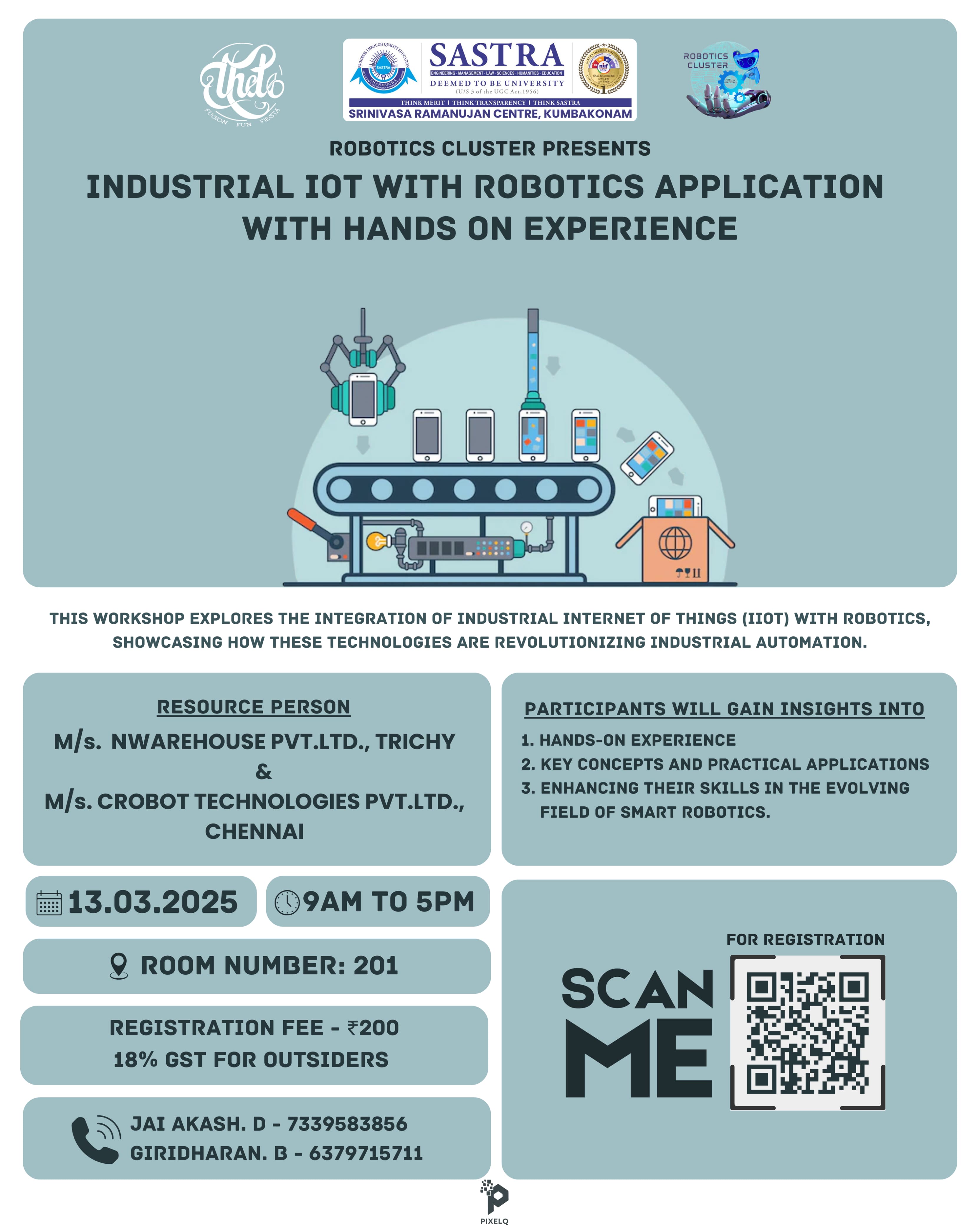 Industrial Iot in Robotics application with Hands-on Experience - 2025