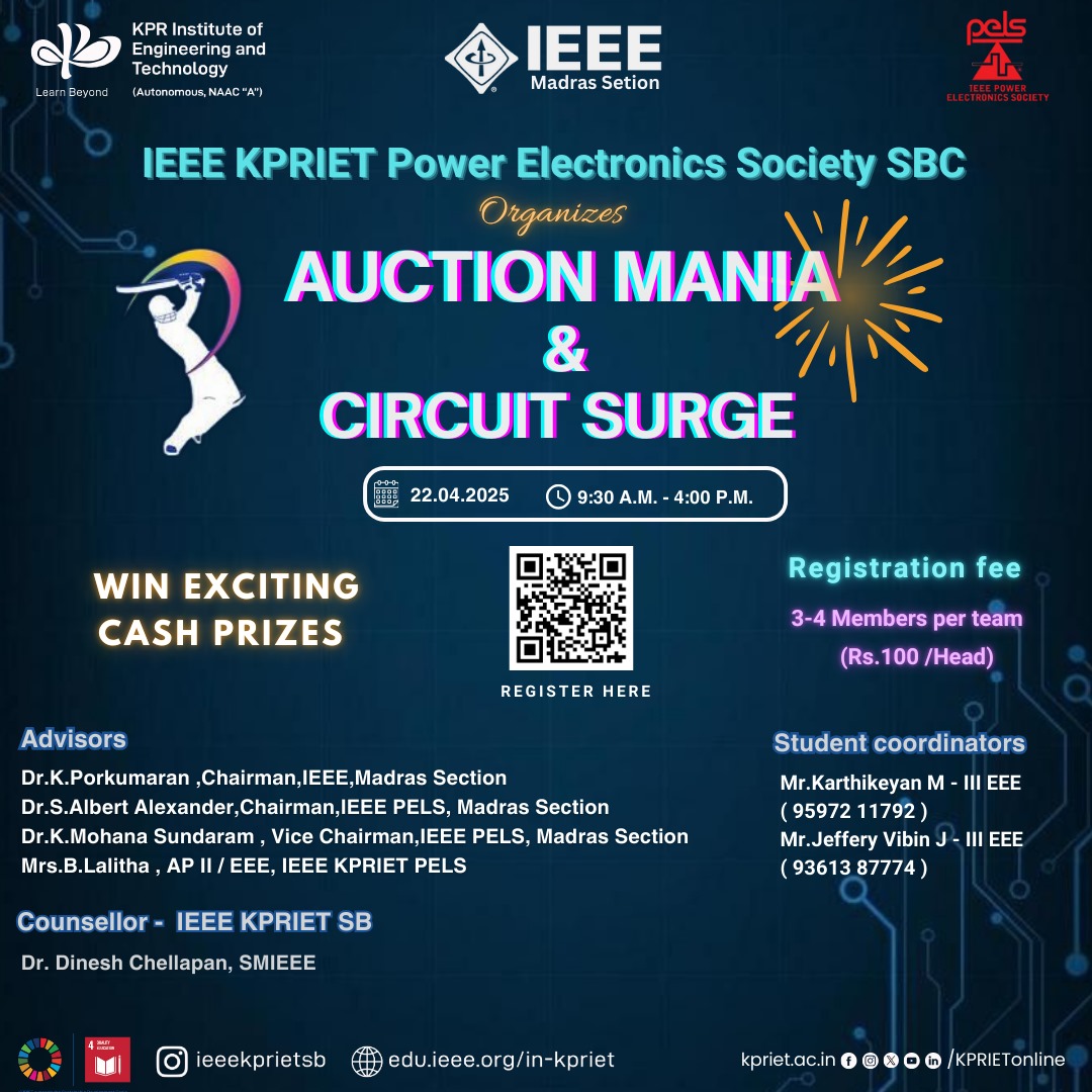 IEEE Power Electronics Society Organises "Auction Mania & Circuit Surge" 2025