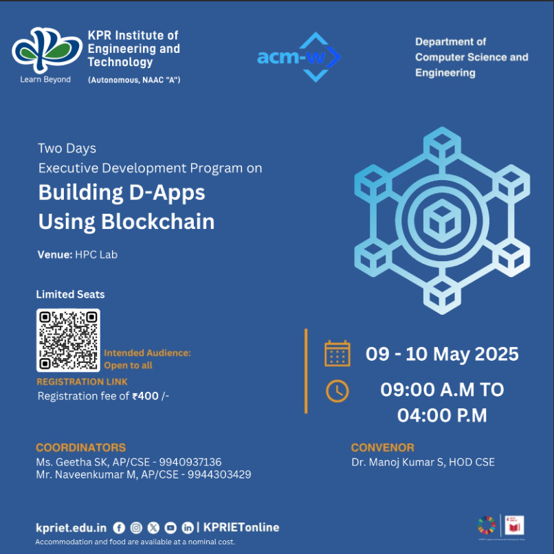 Executive Development Program (EDP) on "Building DApps using Blockchain" 2025