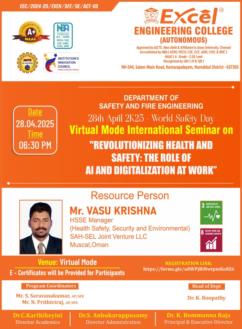 International Seminar on  World Safety Day  Revolutionizing Health and Safety: The Role of AI and Digitalization at Work 2025