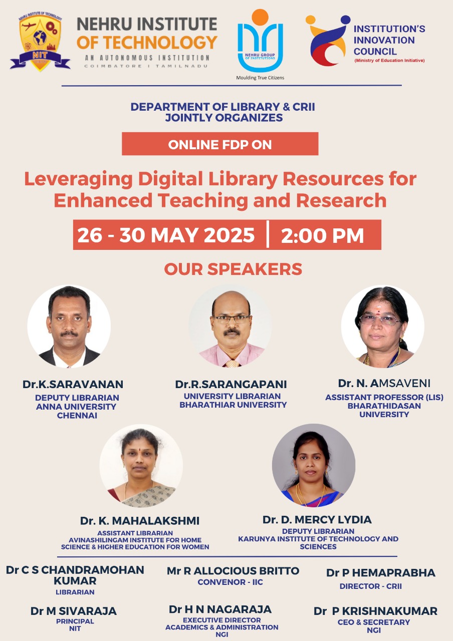 Online FDP on Leveraging Digital Library Resources For Enhanced Teaching And Research 2025