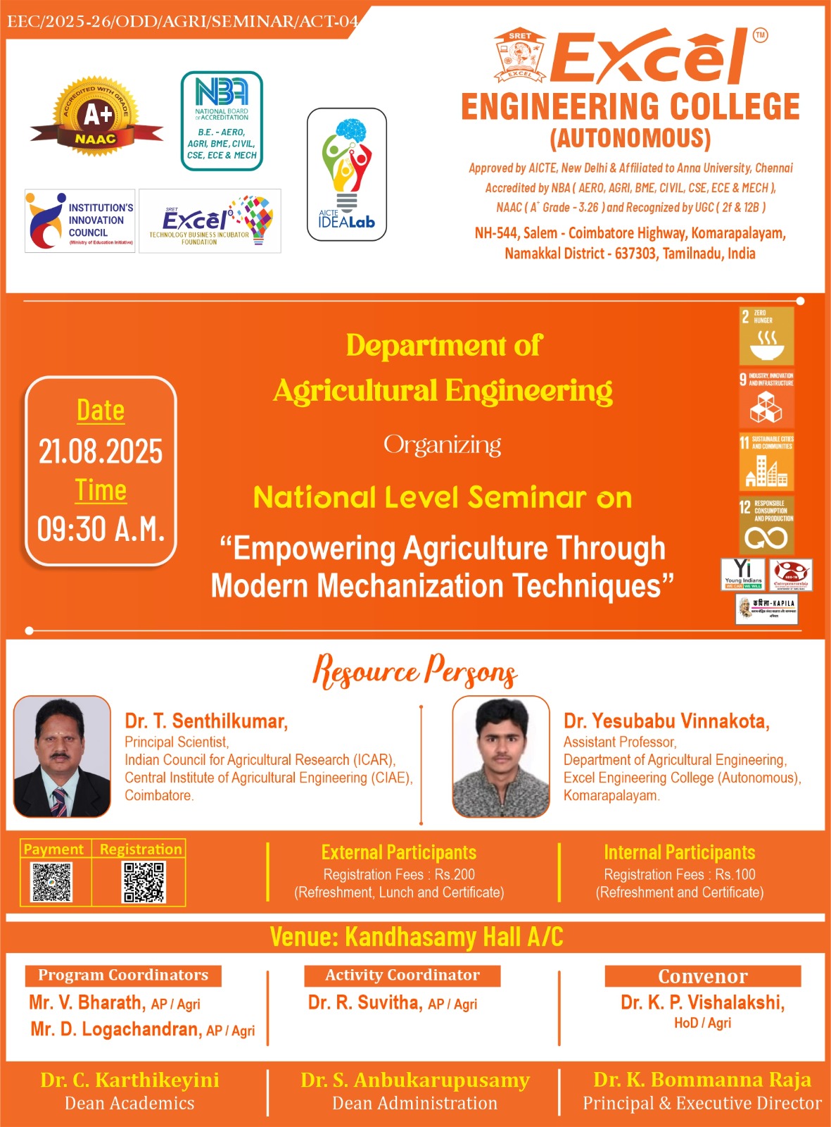 National Level Seminar on Empowering Agriculture Through Modern Mechanization Techniques 2025