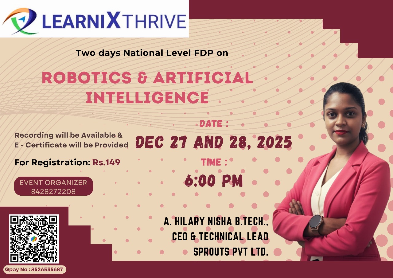 Two Days National Level FDP on Robotics and Artificial Intelligence (AI) 2025