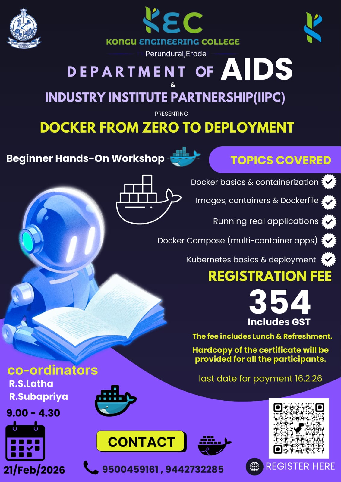 Docker: From Zero to Deployment Workshop Poster 