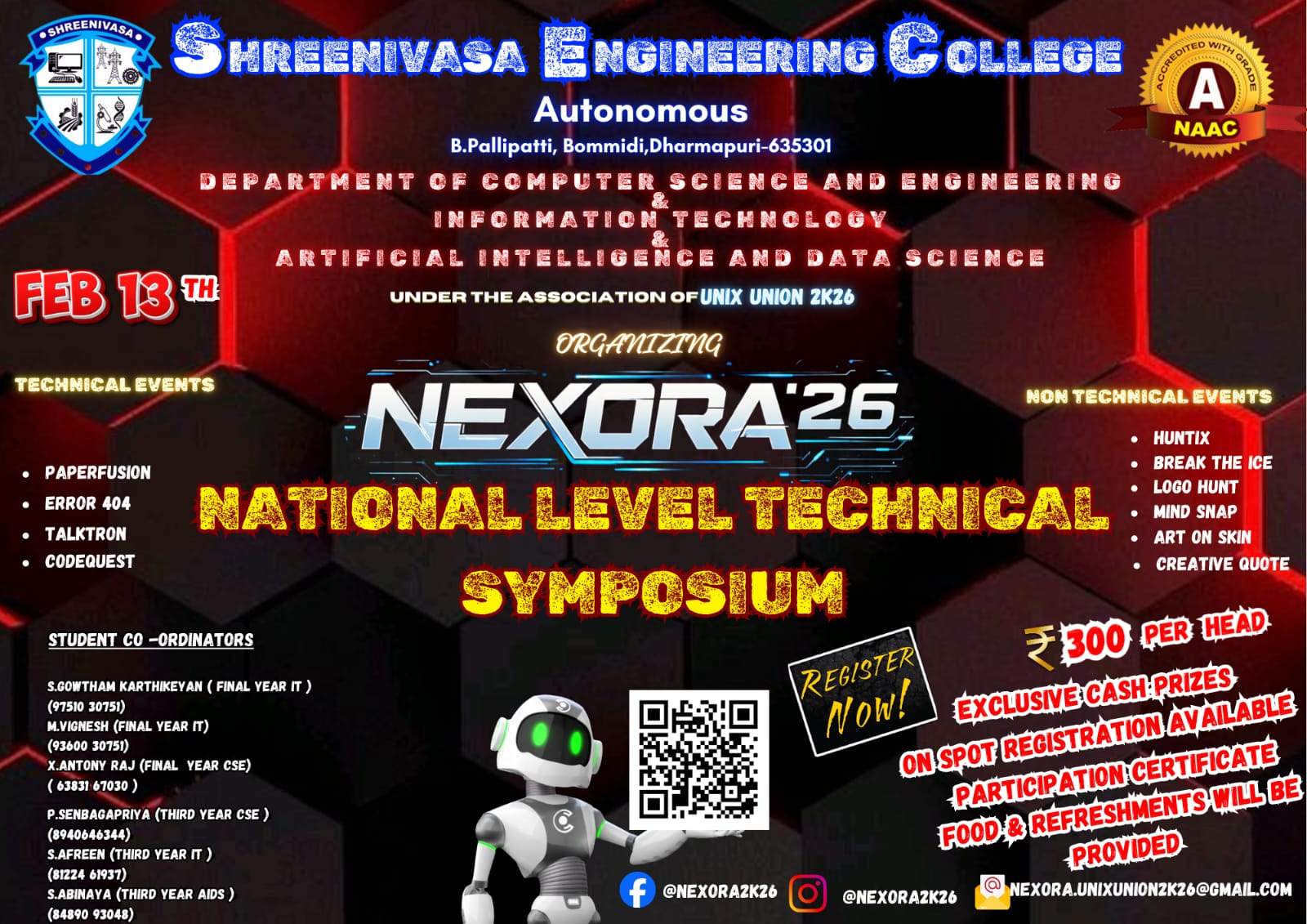 Nexora 2026 Technical Symposium Poster 