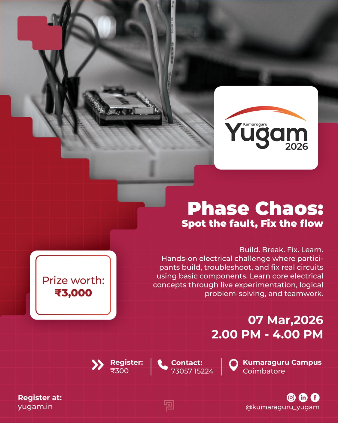 PHASE CHAOST - YUGAM 2026 Technical Event Poster 