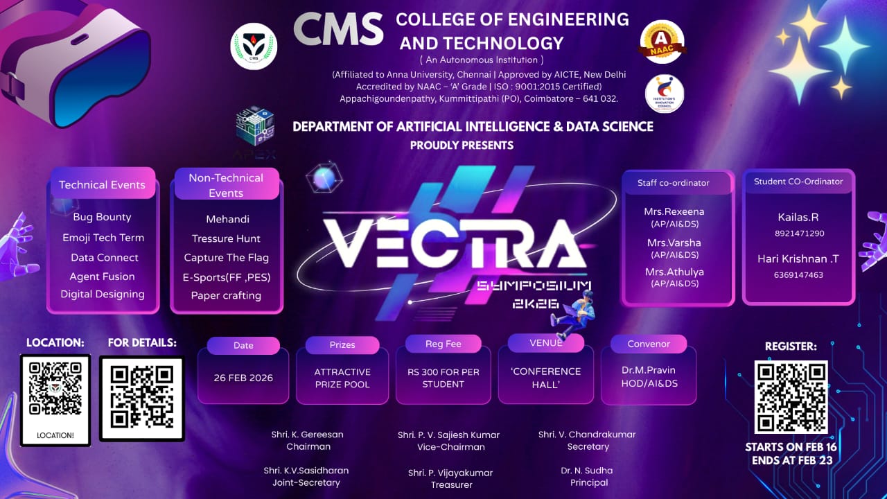 VECTRA 2K26 Technical Symposium Poster 