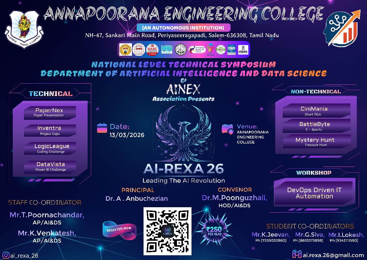 AI-Rexa 26 National Level Technical Symposium Poster 