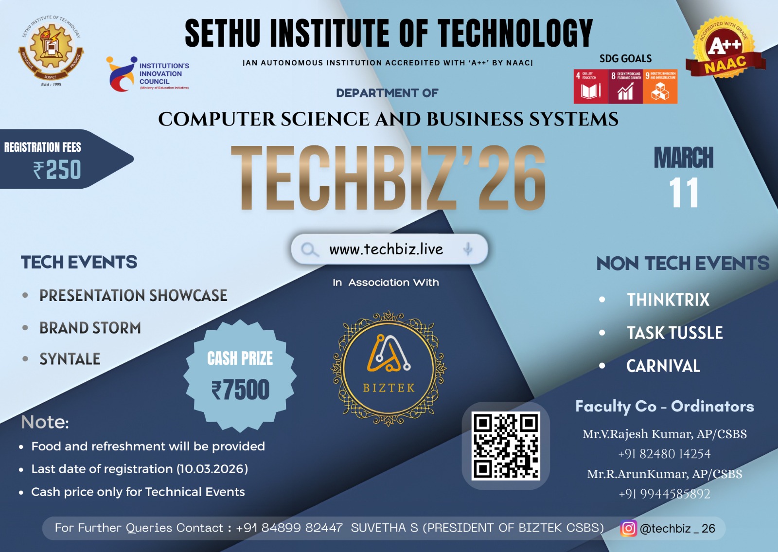 TECHBIZ'26 Technical Symposium Poster 
