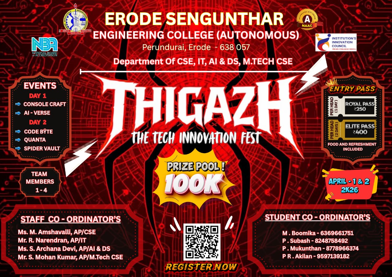 Thigazh 2026 Technical Contest Poster 