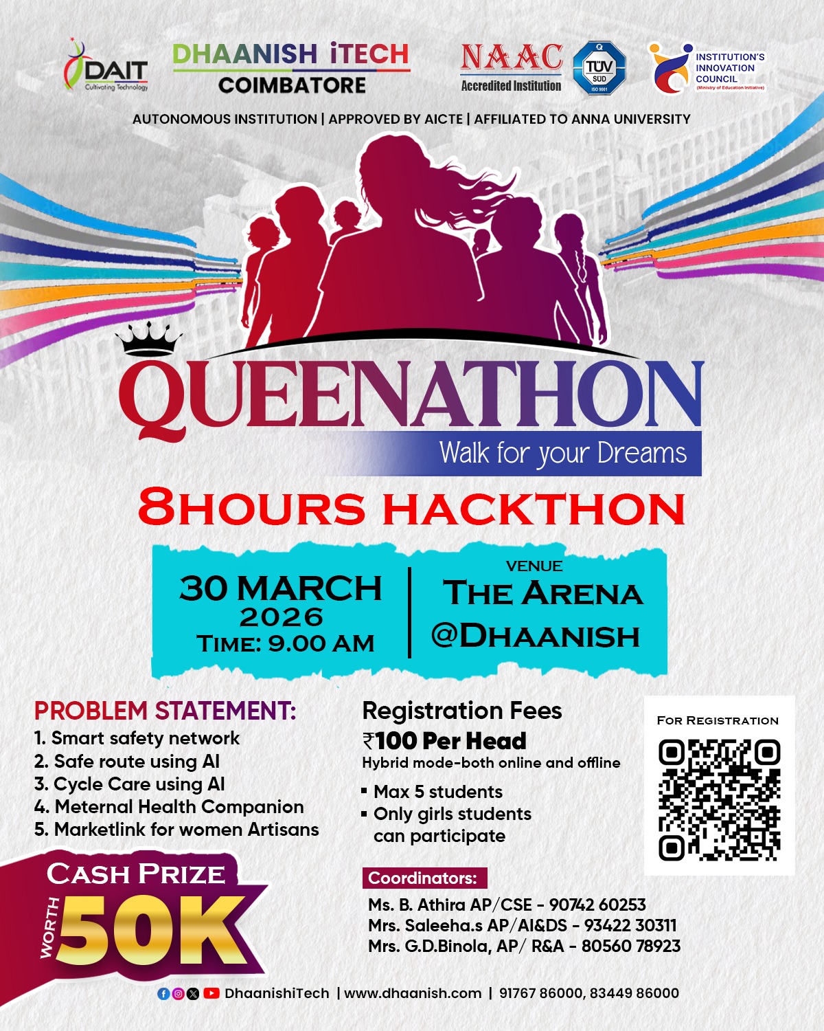 Queenathon 2026 Hackathon Poster 
