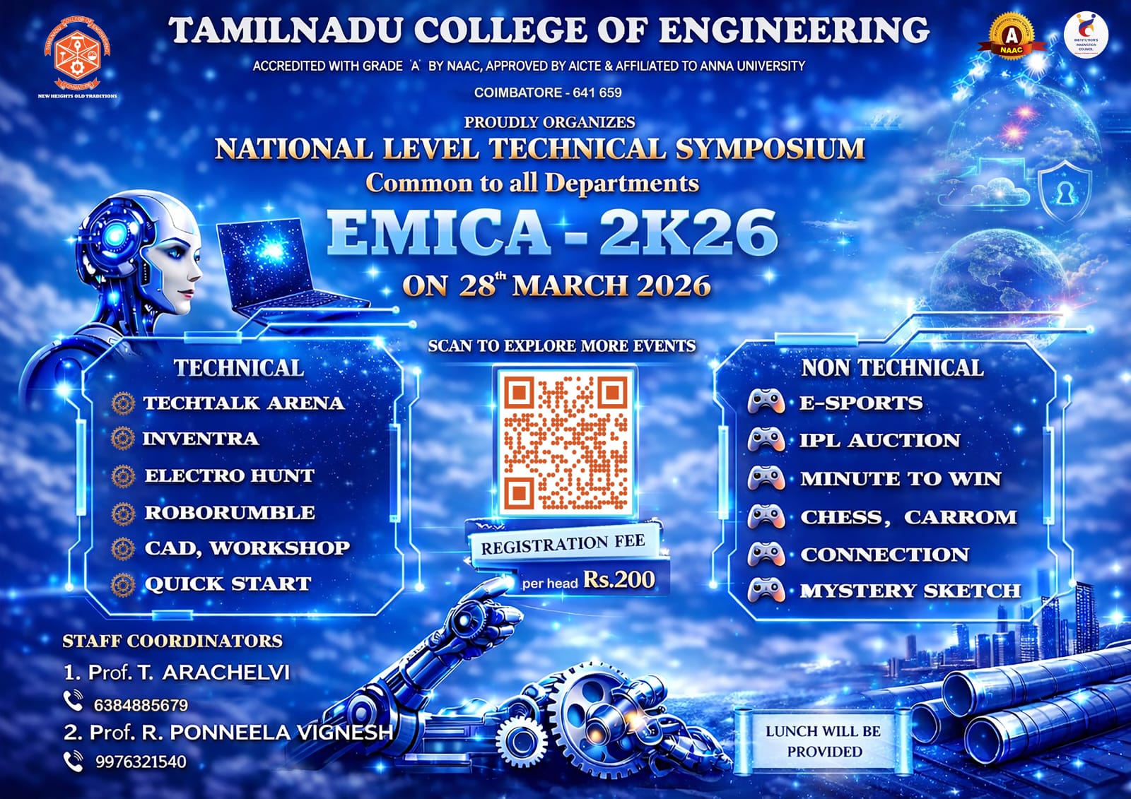 EMICA'2k26 Technical Symposium Poster 
