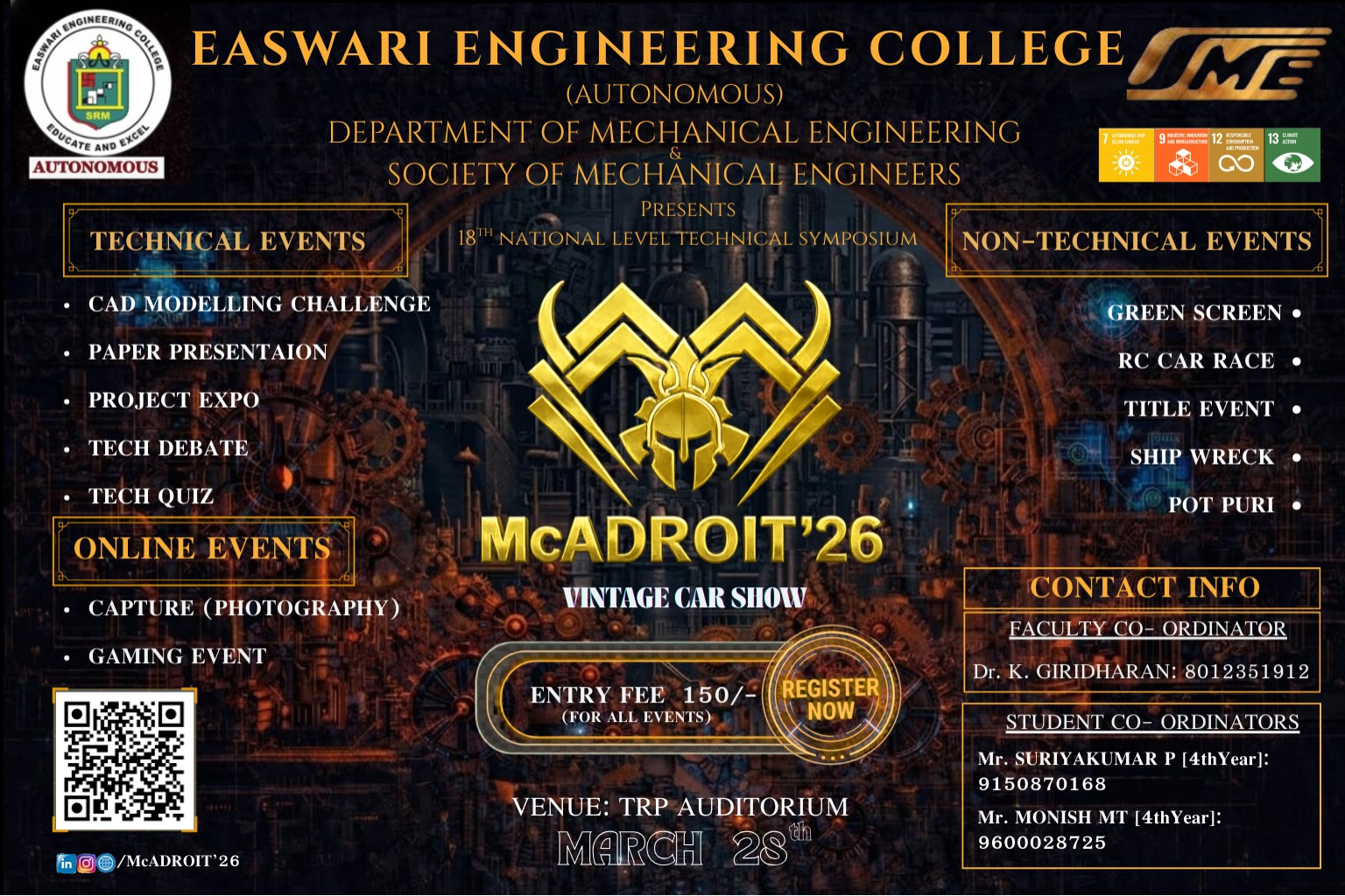 Mechadroit 26 Mechanical Engineering Symposium Poster 