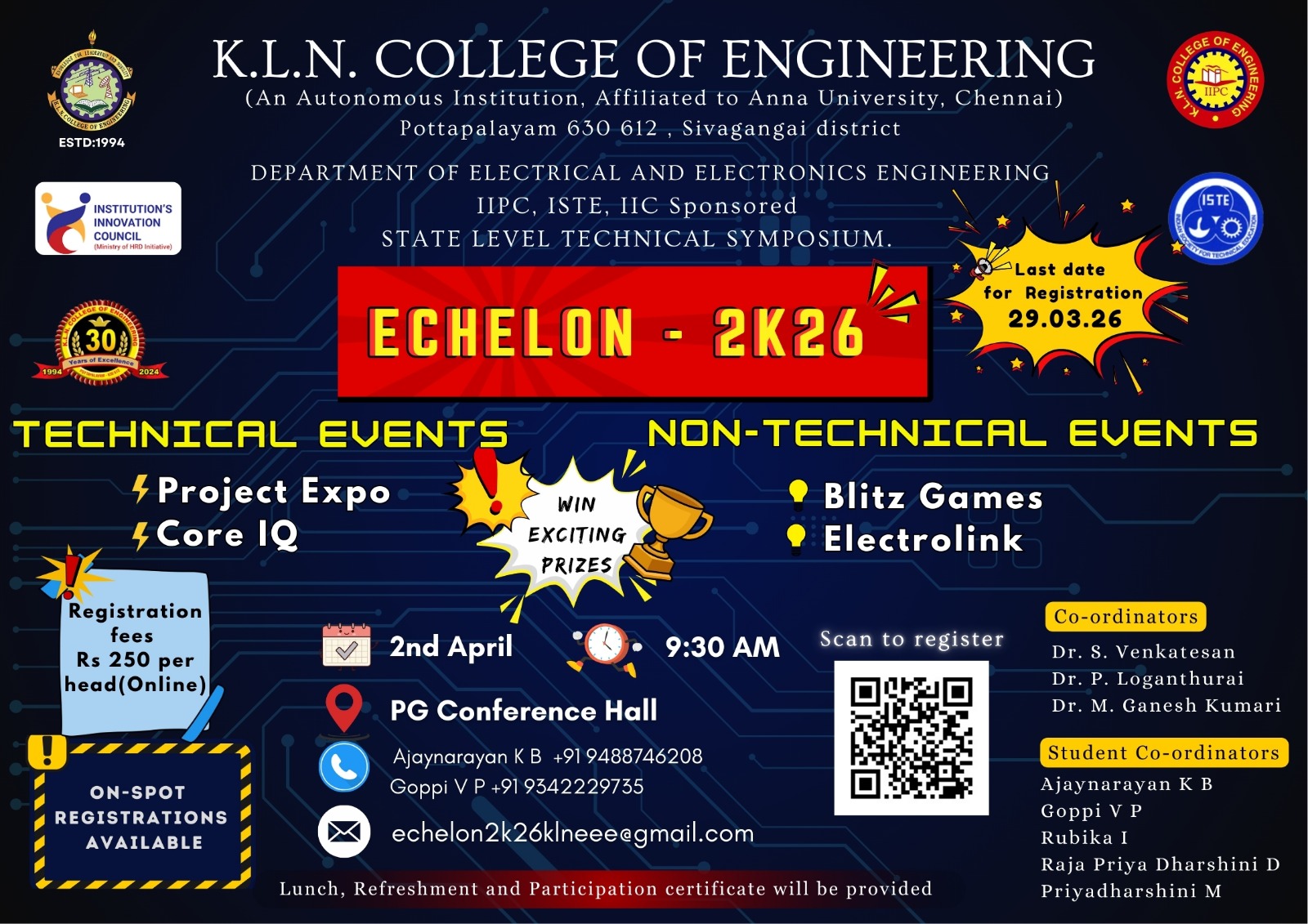 Echelon 2K26 Technical Symposium Poster 