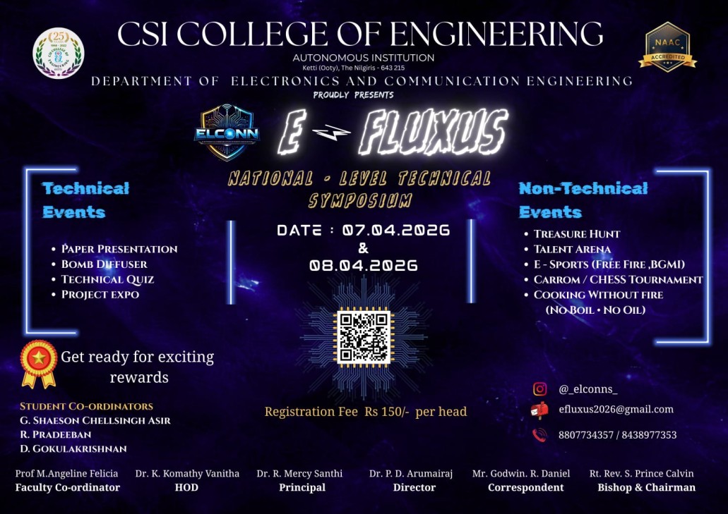 E-FLUXUS National Level Technical Symposium Poster 