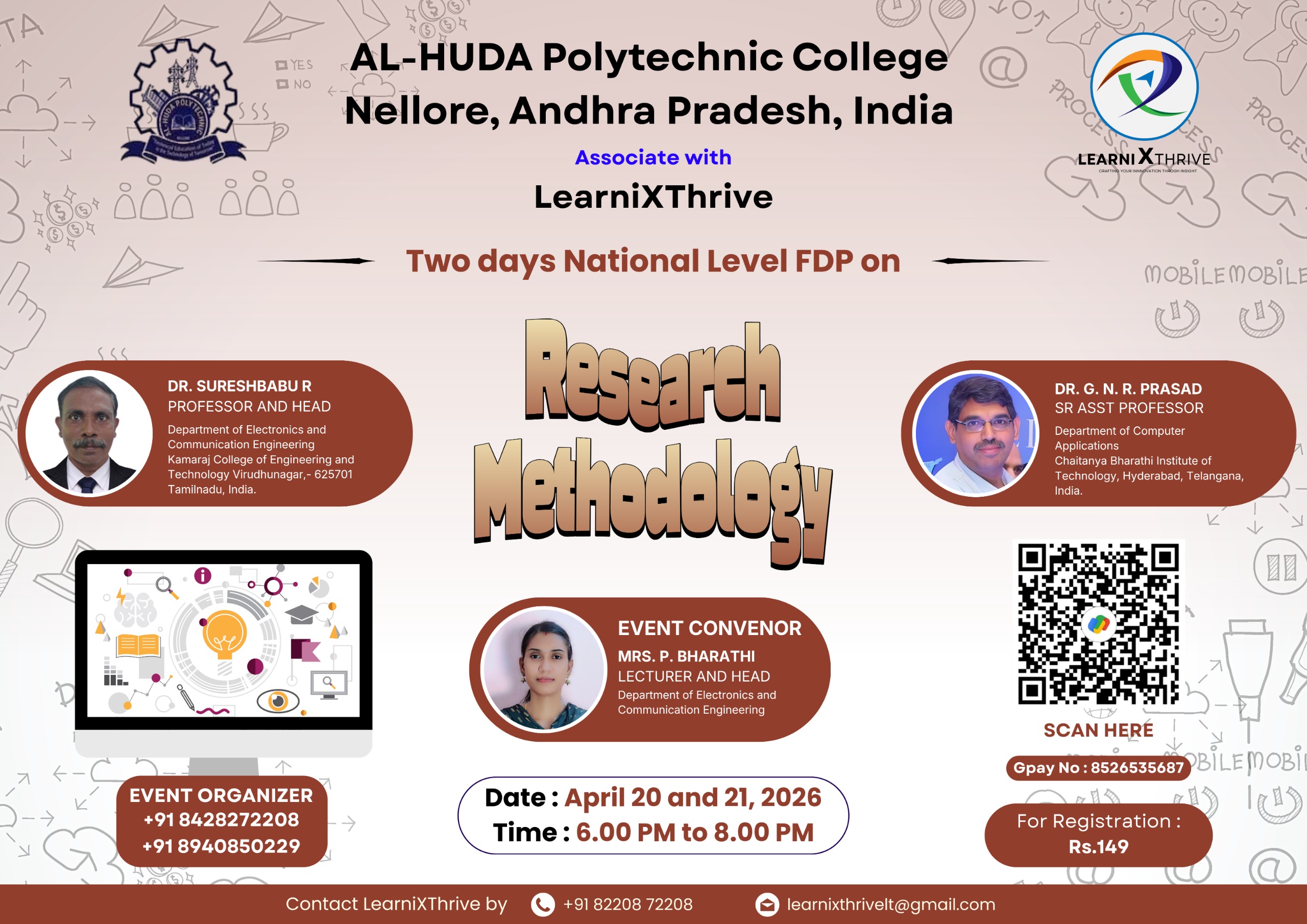 Two Days National Level Online FDP on Research Methodology 2026 Faculty Development Program Poster 