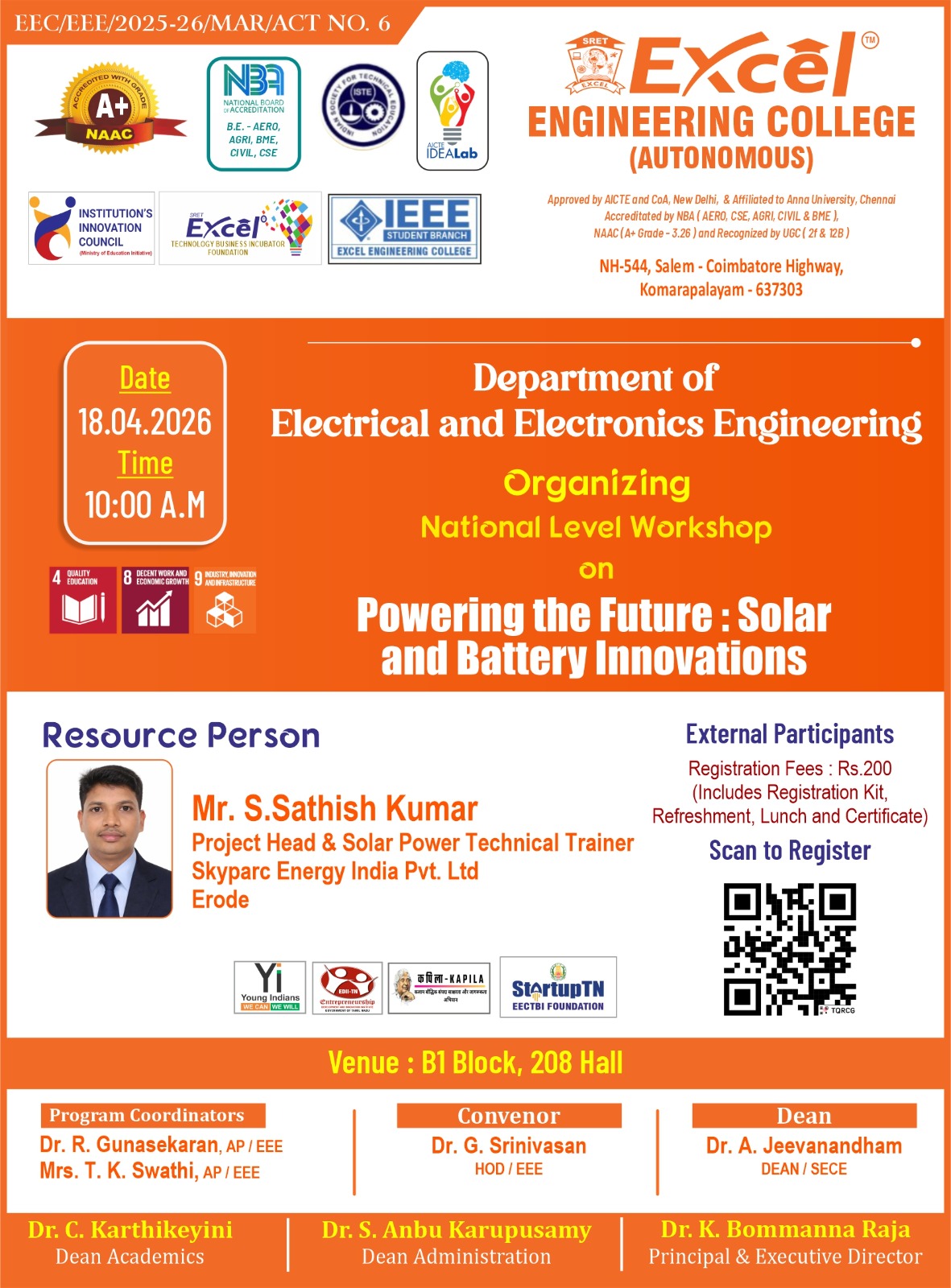 Powering the Future: Solar and Battery Innovations 2026 Workshop Poster 