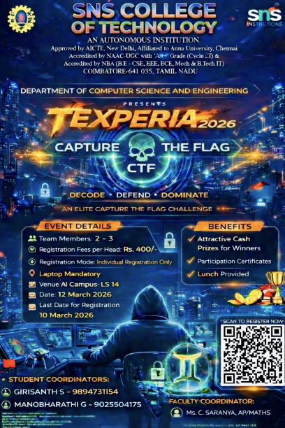 TEXPERIA 2026 Technical Fest Poster 