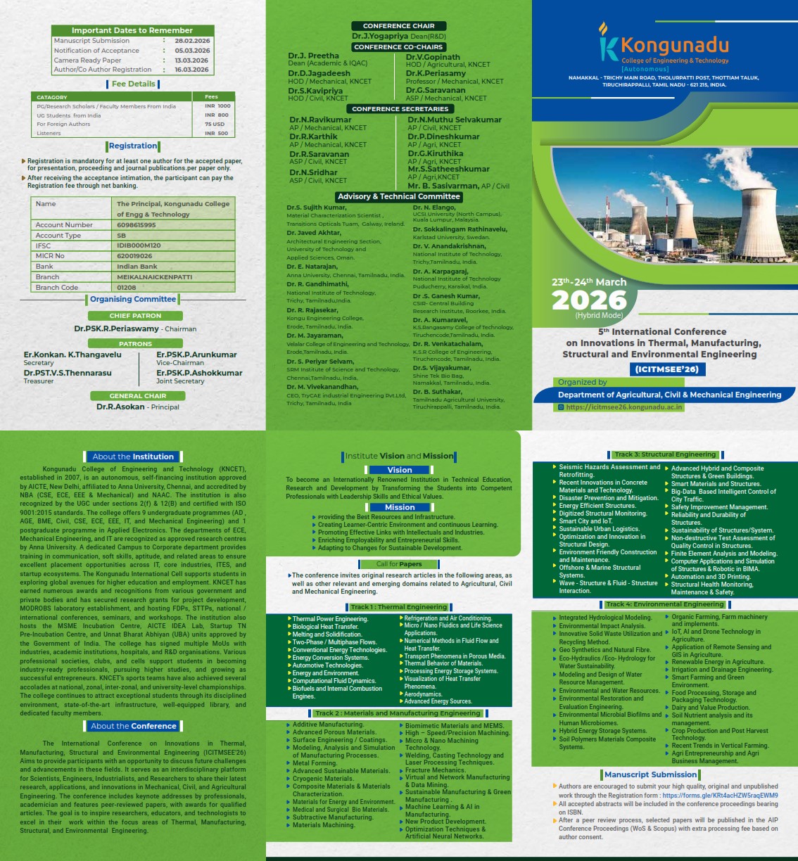 5th International Conference on Innovations in Thermal, Manufacturing, Structural and Environmental Engineering (ICITMSEE'26)