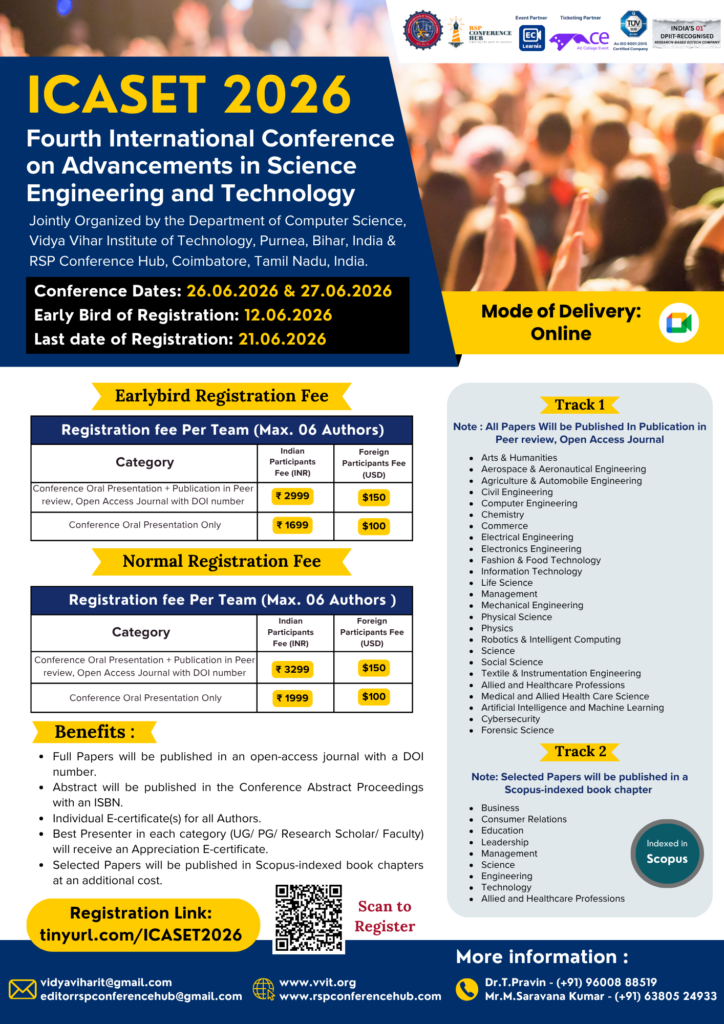 Fourth International Conference on Advancements in Science Engineering and Technology ICASET 2026 International Conference Poster 